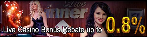 live casino rebate